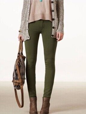 H&M Olive Green Skinny Super Stretch Pants New